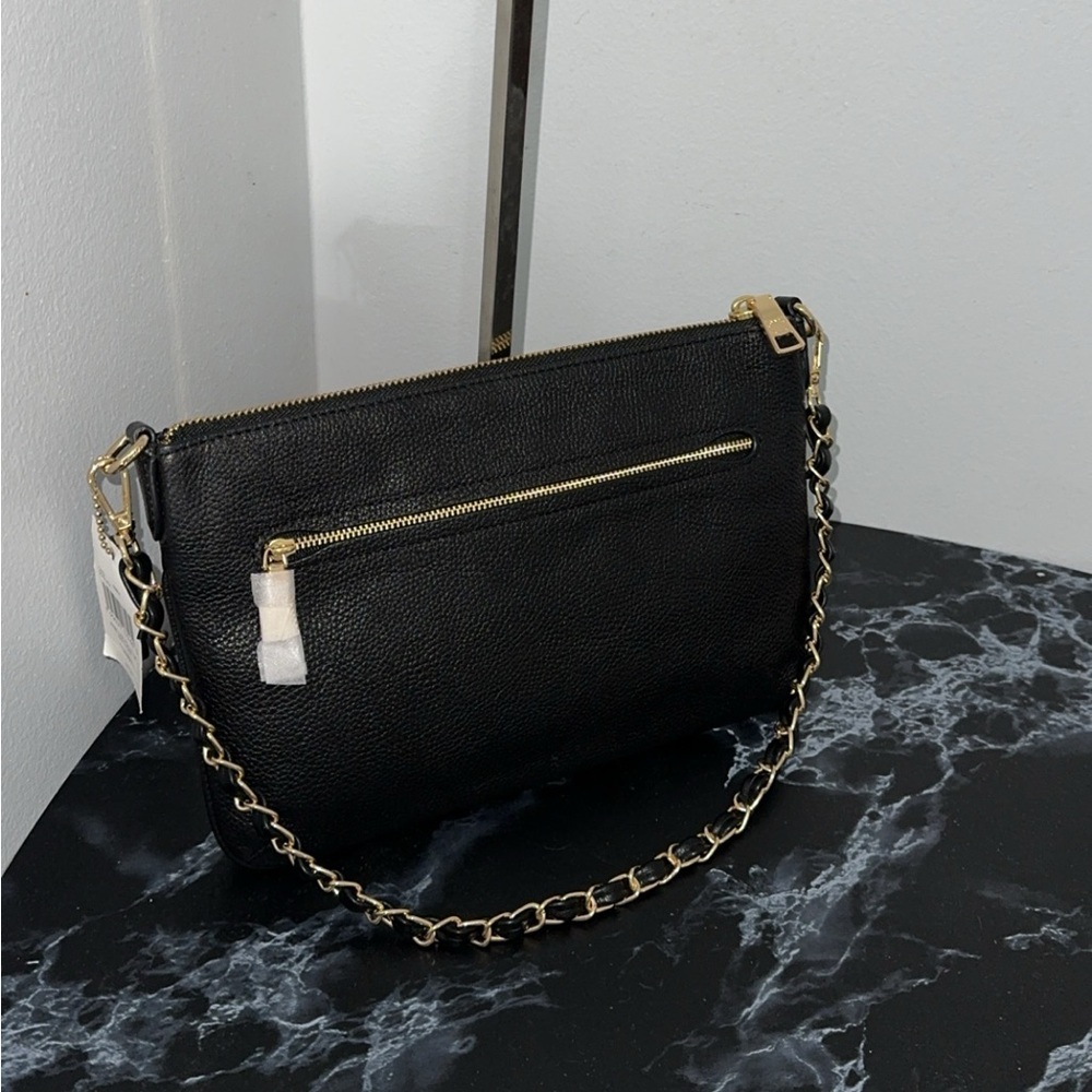 COACH Crossbody Bag C3376-GDBLK Polly Polished Pebble Leather Black AUTHENTIC - Picture 10 of 12